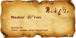 Mauker Áron névjegykártya